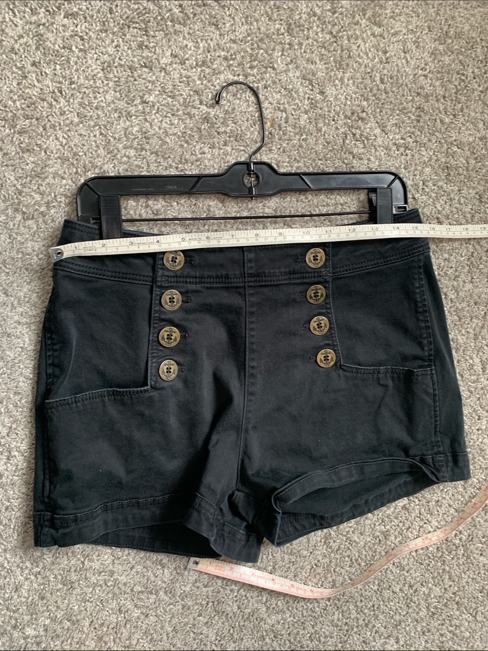 Y2K Express High-Waist Black Sailor Button-Front Shorts - Picture 10 of 10